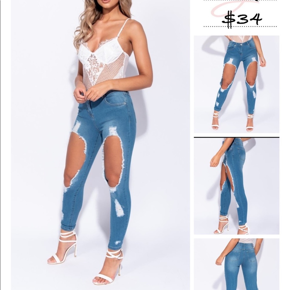 Extreme Rip Mid Rise Stretch Skinny Jeans